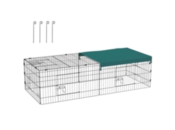 Gaiola Para Verde Coelhos Externa E Interna Com Telhado De Aço. 185x75x50cm.