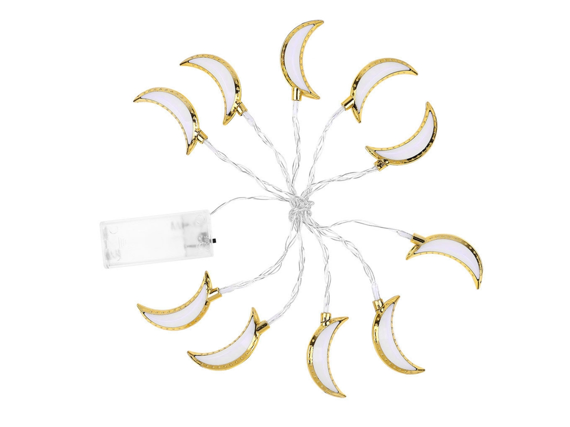Lâmpada de Fio Led Lua 1.5m 10led Decoração Ramadã Eid Festa Casamento