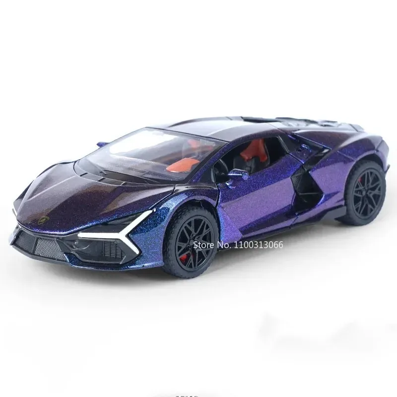 (revuelto Purple) Escala 1:32 - Miniatura De Carro - Metal Fundido - Música E Luzes - Portas Que Abrem