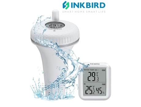 Termômetro de piscina flutuante Inkbird IBS-P01R Termômetro de água com rádio sem fio com receptor digital para aquário, spa, jacuzzi