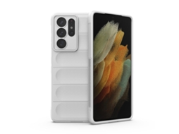Capa Halinuia Para Samsung Galaxy S21 Ultra 5g Magic Shield Tpu Flanela Branca (proteção Integral, Interior Em Flanela)