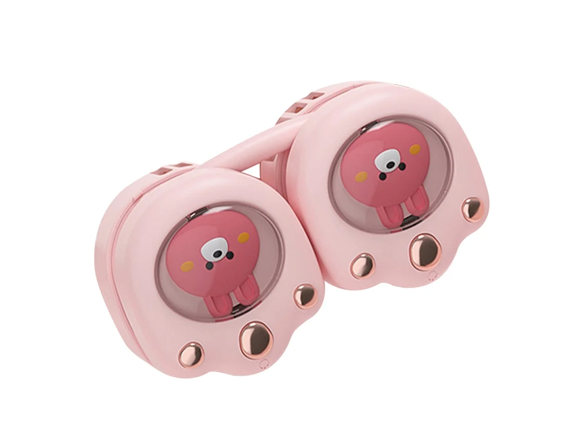 Ventilador de Cuello Portátil Sin Aspas com Design de GARRA de Gato Bonito 3 Velocidades Vermelho