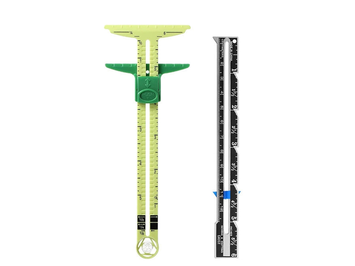 Conjunto de 2 Paquímetros para Costura, Régua de Plástico para Quilting e Tricô. AQUAFORGE