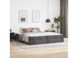 Vidaxl Estrutura de Cama com Colchão com Colchão 2 Pcs Cinzeto Pvc