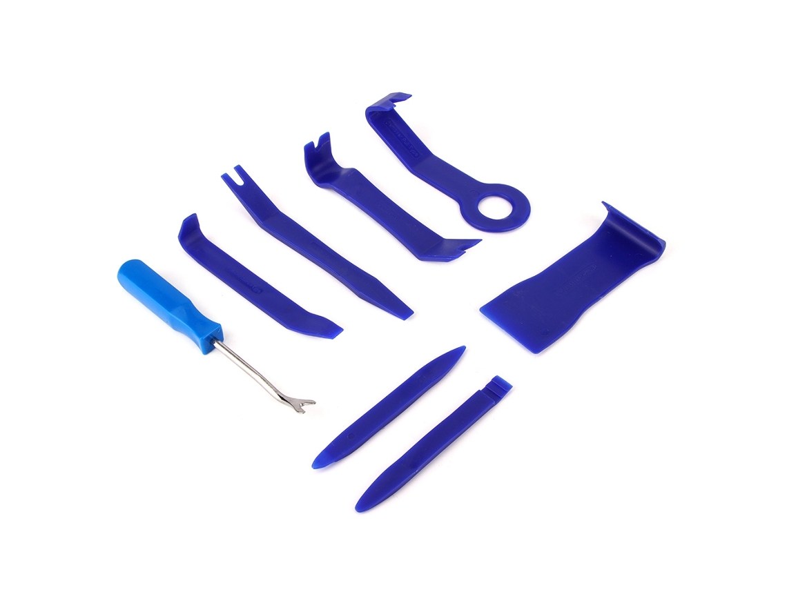 Kit De Ferramentas Para Desmontagem E Reparo Acabamentos Internos Carros Com 8 Peças, Incluindo Alavanca De 15 Cm(6 Pol.), Para Áudio E Navegação