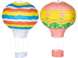 Lanternas de Papel com um Lindo Desenho Balão Ar Quente, 2 Unidades, Feitas. Decorações Criativas CHABERLU