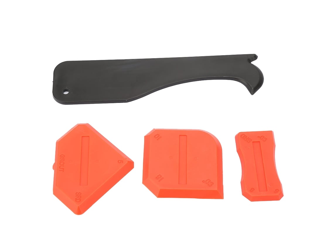 Kit De 4 Ferramentas De Silicone Removedor De Silicone Paleta Raspador Selante Vidro Cimento Vermelho