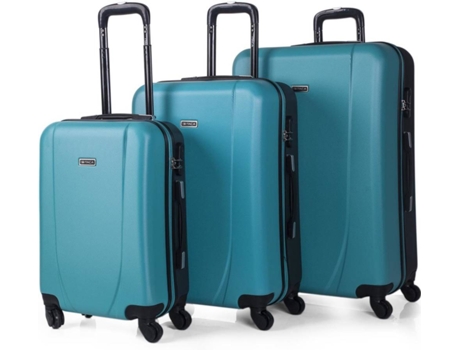 Conjunto 3 Malas de Viagem ITACA Abs (35/70/100 L - Azul Turquesa)
