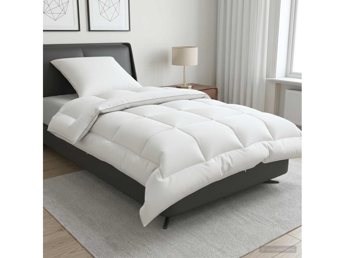 Vidaxl Conjunto De Edredão E Almofadas 2 Unid. 155x200 Cm Inverno Lã