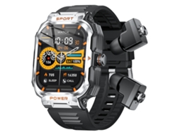 Smartwatch YIZHOOD Gt55 2 01 Polegadas Bluetooth Monitorização Da Saúde 345Mah com Auscultadores Android e Ios Prata