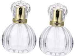 Conjunto De 2 Frascos De Vidro Recarregáveis Para Perfume/spray Cosmético