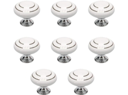 Conjunto De 8 Puxadores Cerâmica Estilo Vintage Para Armários, Gavetas, Portas, Guarda Roupas E Cômodas Design