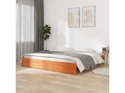 Vidaxl Estrutura Da Cama Marrom Cera 180 X 200 Cm