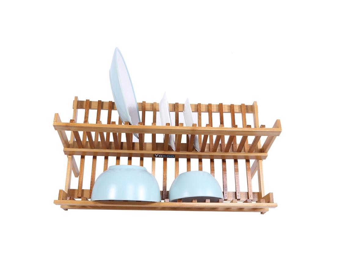 Rack de Secagem LAXISCREED Duas Camadas de Madeira Plegável