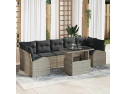 Vidaxl Conjunto De Sofá De Jardim 8 Unid. Cinzento-claro