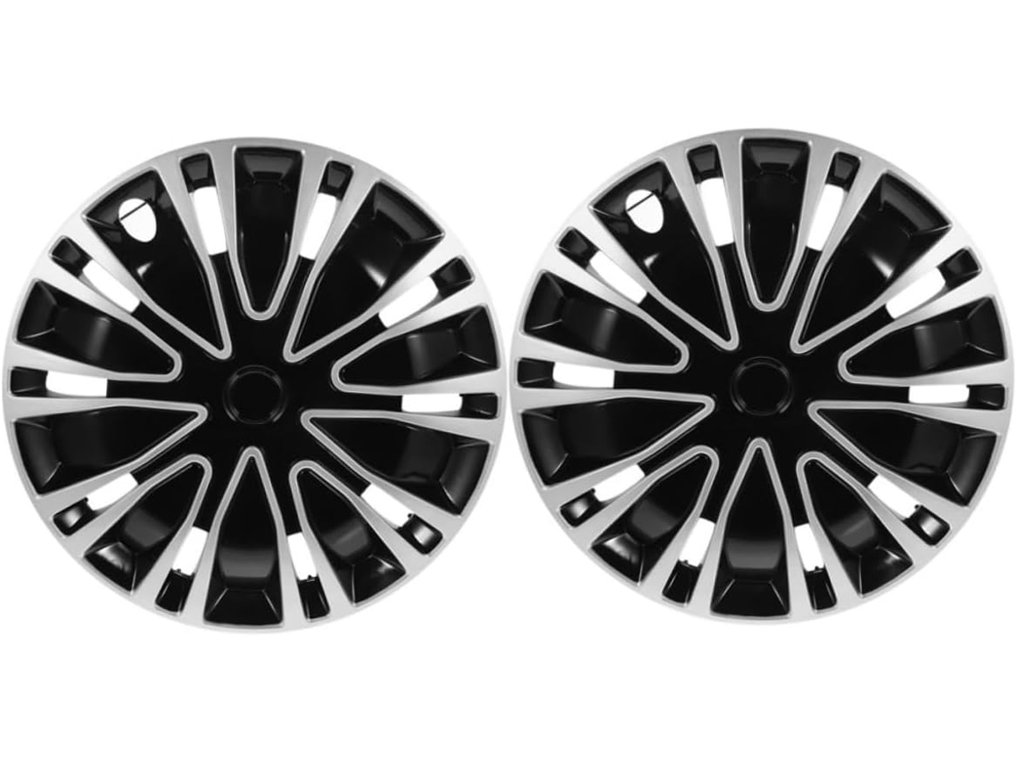 Conjunto De 2 Calotas Decorativas, Cromadas E Brancas, Para Acessórios De Carro.