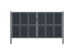 Vidaxl Portão De Jardim Em Aço 400 X 175 Cm Antracite