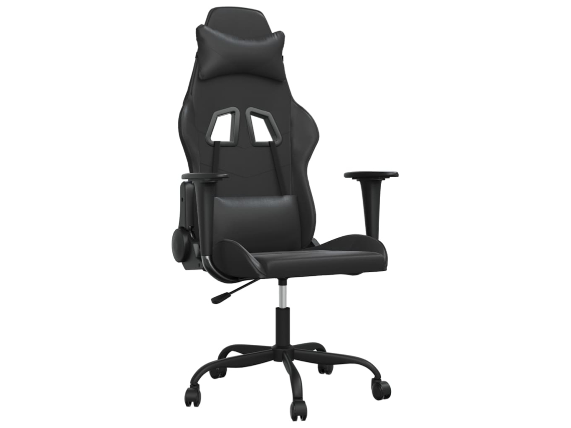 Conjunto 1 Cadeira De Gaming Vidaxl Preto Couro Sintético (66 X 56 X 131 Cm)