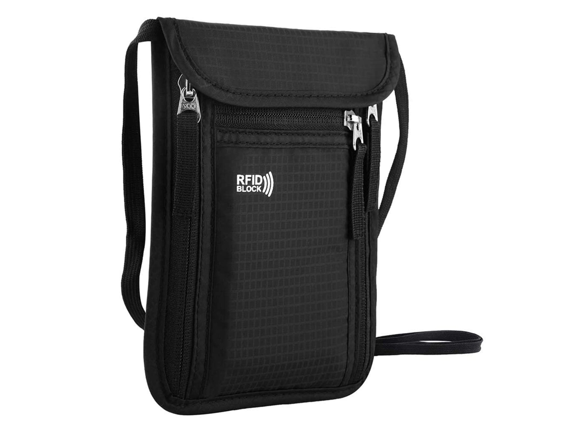 Porta Passaporte De Viagem, Cor Preto, Com Proteção Rfid, Adequado Para Aeroportos, Férias, Cruzeiros E Viagens Profissionais