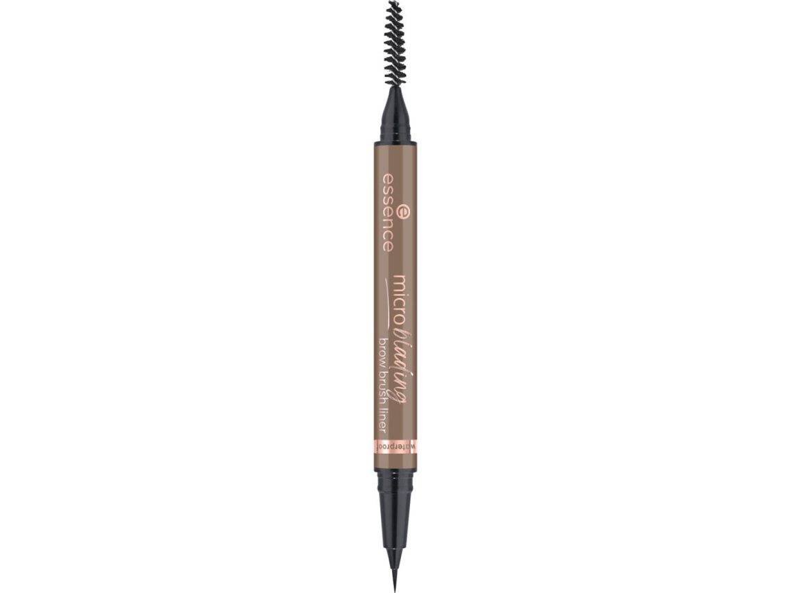 Lápis De Sobrancelhas - Escova De Microblading Liner Essence - N°03 Castanho Neutro - À Prova D'água - Ponta Ultra Precisa
