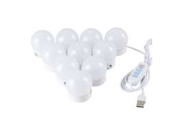 Luz De Espelho De Vanidade Led Regulável Com 3 Cores E 10 Níveis De Brilho Usb