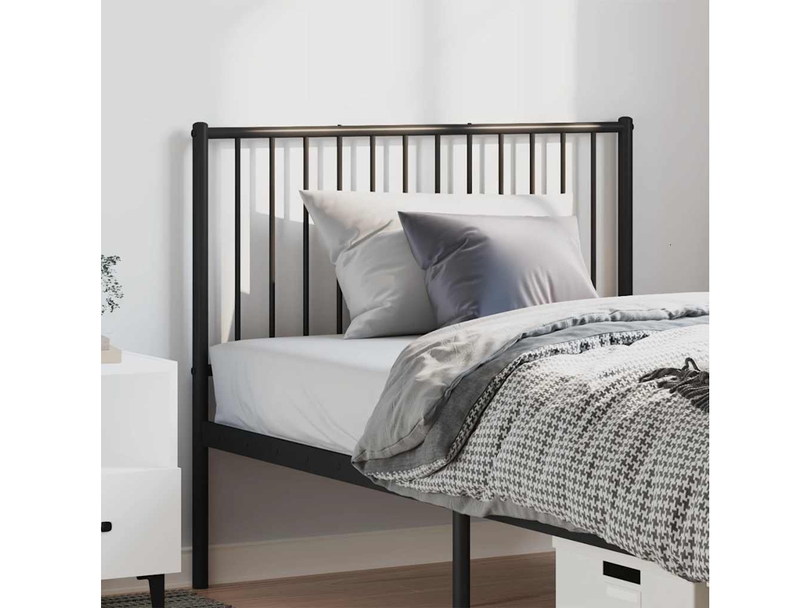 Vidaxl Cabeceira De Substituição 100 Cm Metal Preto