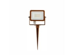 Refletor Led Sky 10w Beneito &amp; Faure Para Exterior Com Estaca, Ótica De 115º, 3000k, Acabamento Texturizado Em Aço Corten Verde De Alta Qualidade