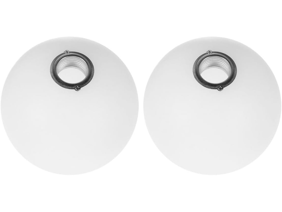 Conjunto De 2 Globos Redondos, 60 Mm De Diâmetro, Plástico Leitoso, Fixação Com Rosca Metálica G9, Para Luminárias.