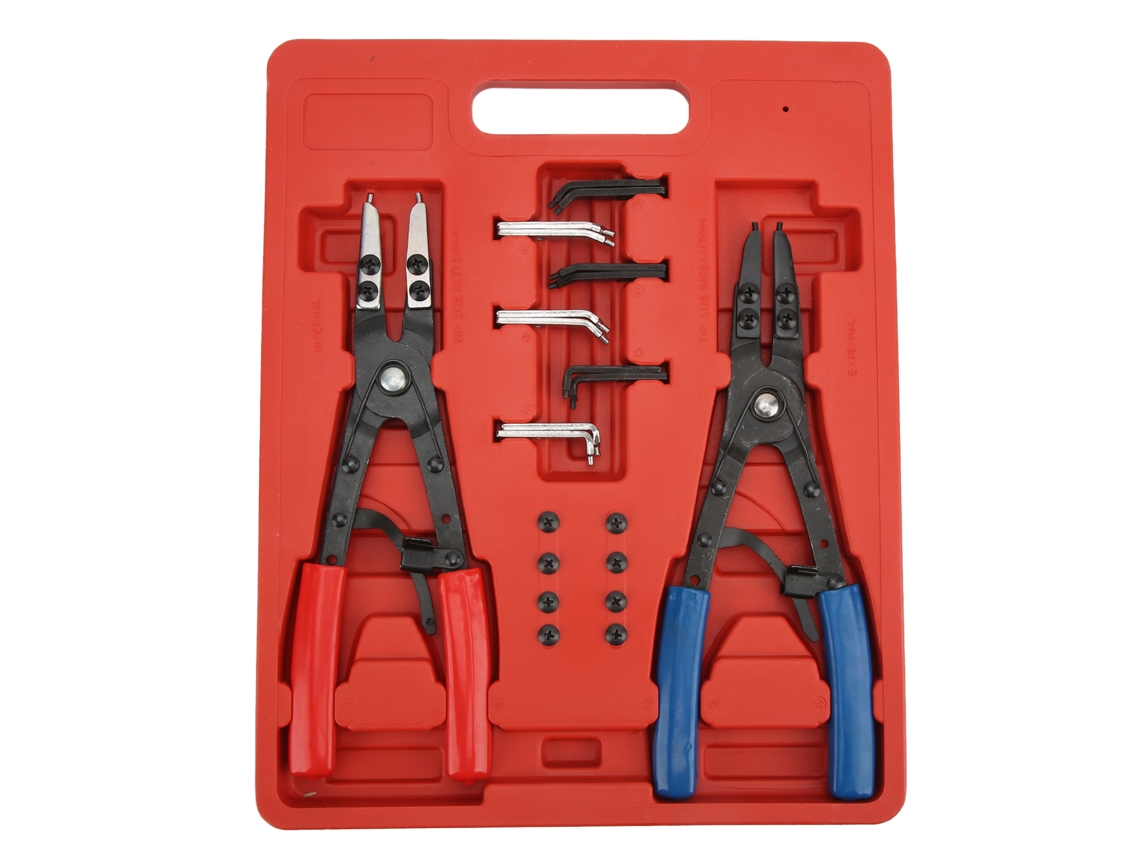 Conjunto De 2 Alicates Universais Circulares Metal Para Anéis Pressão Internos/externos Alta Resistência, Ferramentas Reparo Auto -aquaforge