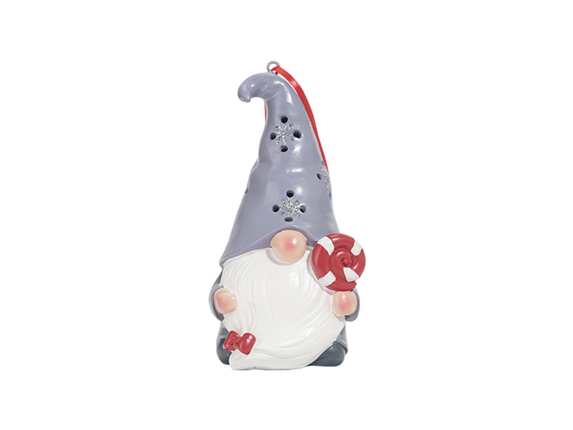 Laxiscreed Enfeite Decorativo Para Árvore De Natal Com Gnome E Pai Natal Em Tons De Cinza