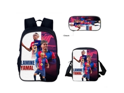 Conjunto De Três Peças Com Motivos De Estrelas Do Futebol, Incluindo Mochila + Mala A Tiracolo + Bolsa Para Material Escolar, Modelo 4