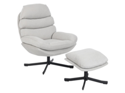 Poltrona Reclinável com Assento em Tecido de Chenilhe, Poltrona Moderna de Tv, 78 X 93 X 100 Cm, Branco Creme Ge