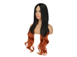 Peluca Larga Y Rizada Naranja Para Mujer Para Fiesta De Cosplay