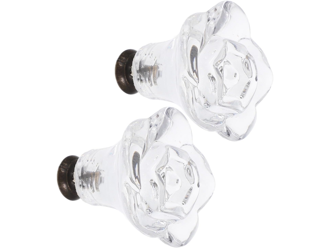 Puxadores Genéricos De Acrílico Em Formato Flor Para Armários, Pacote Com 2 Unidades, 4, 4cm 1, 73 Polegadas, Para