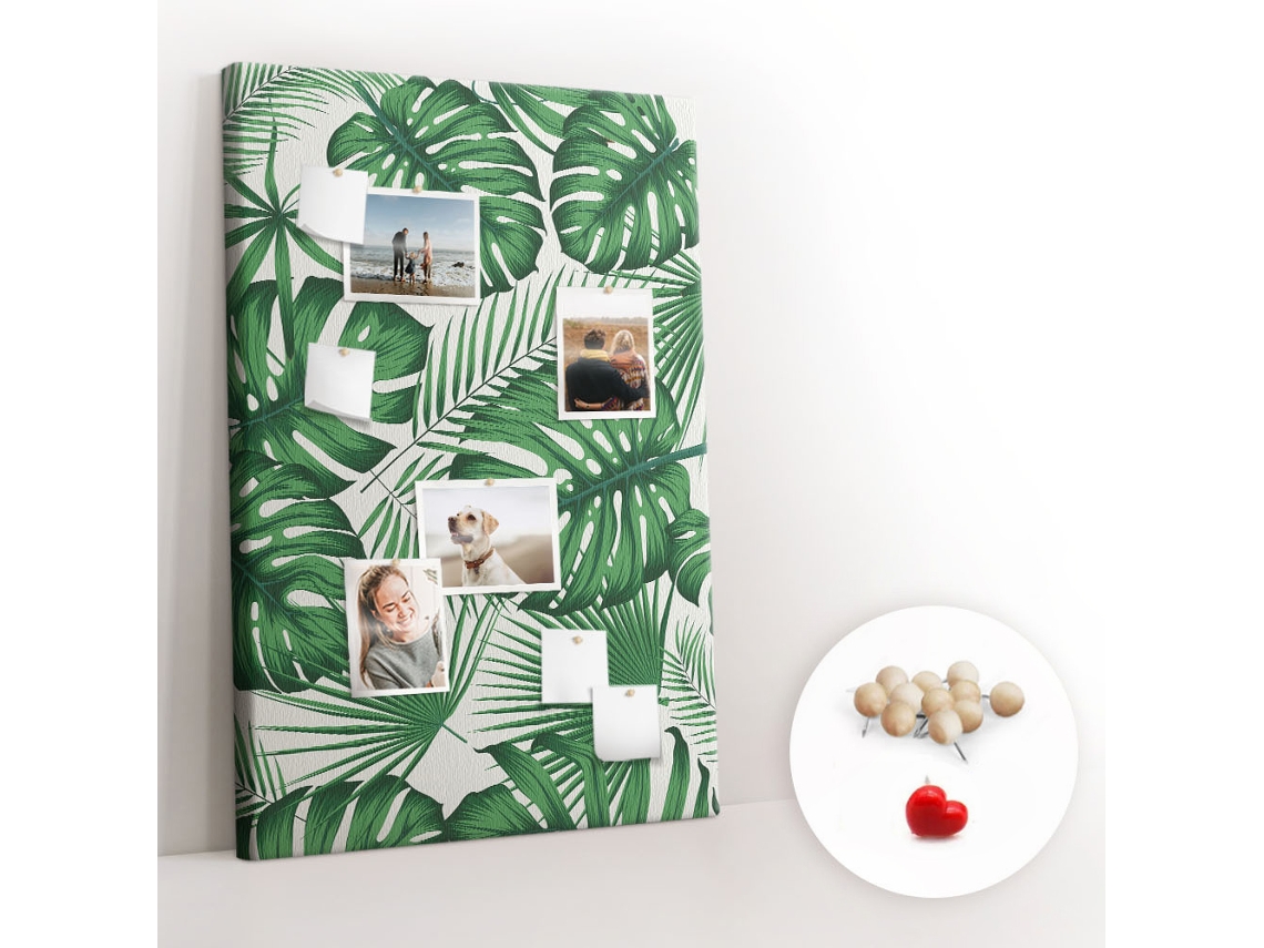 Quadro De Cortiça Com Impressão Folhas De Planta Monstera Para O Corredor Espelharte (80x120 Cm)