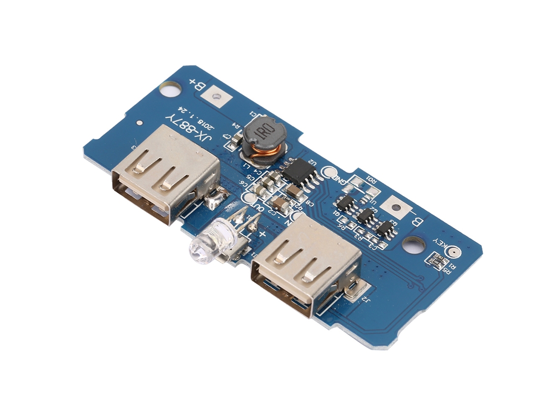 Laxiscreed Módulo De Bateria Lithium 18650 Com Conversor 3.7v Para 5v 2a E Led Boost