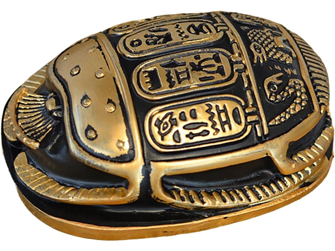 Amuleto Scarabée Égyptienne Classique Decoração Para Salão Cadeau De Coleção 7 X 5 X 2,5 Cm Doré