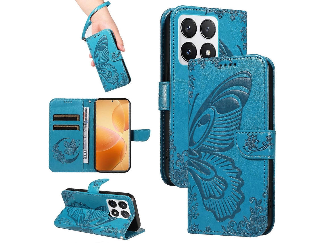 Capa De Couro Com Estampa De Borboleta Cauda De Andorinha Para Xiaomi 17