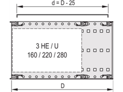 Placa de cobertura, universal para profundidades especiais de placas de circuito Placa de cobertura Emc 84te 415t 2ª Schroff (24560055)