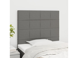 Vidaxl Cabeceira Cinza Escuro 90x5x118/128 Cm Tecido