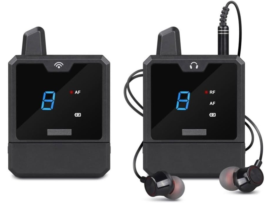 Fones De Ouvido Sem Fio Com Cancelamento Ruído E Monitoramento Em Tempo Real Uhf, Com Alcance De Até 30 Metros
