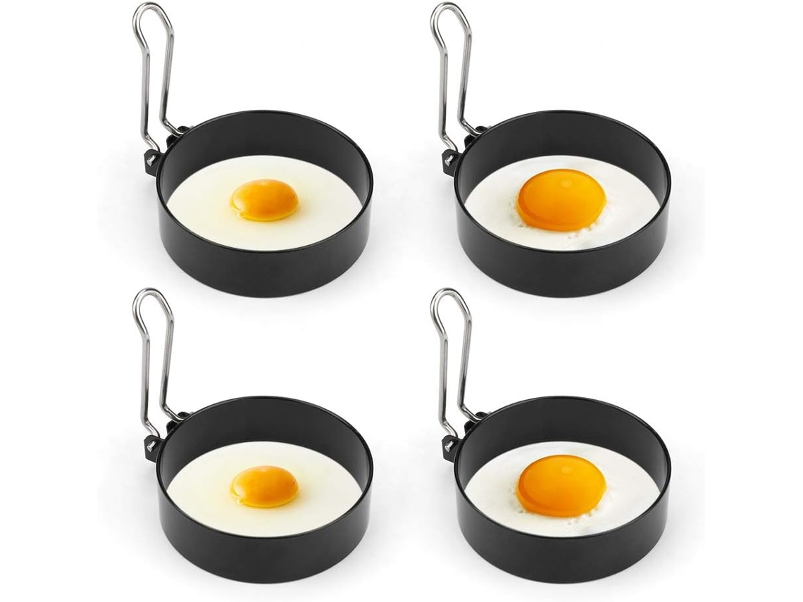 Anéis De Ovo Antiaderentes, Conjunto De 4 Formas Redondas De Aço Inoxidável Para Ovos Fritos