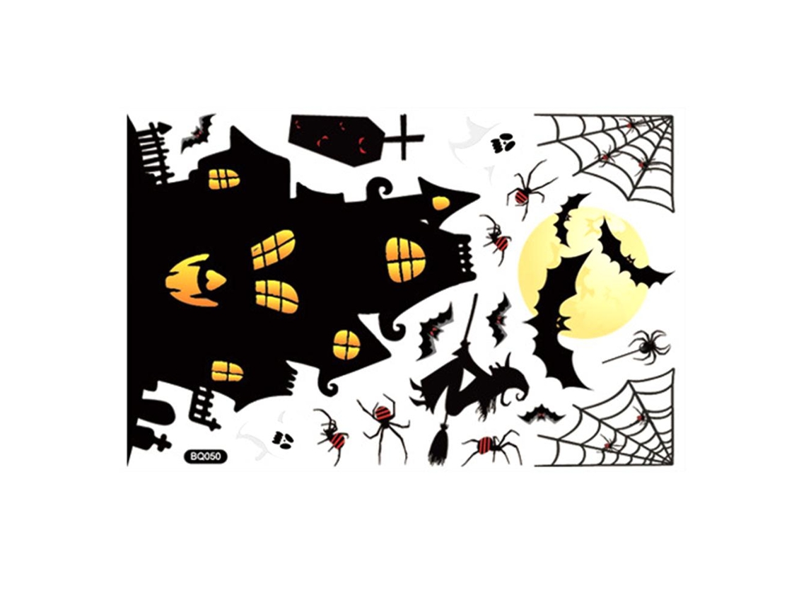 Pegatinhas Halloween Casa Assombrada Fantasma Morcego