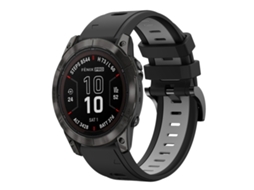Bracelete Esportivo Silicone para Garmin Fenix 7x Pro com duas cores Preto e Cinza XIAOMOYU