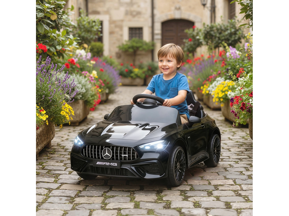 Brinquedo Infantil Elétrico Preto Para Crianças De 3 A 6 Anos, Com Motores 12v, Controle Remoto, Luzes Led E Música