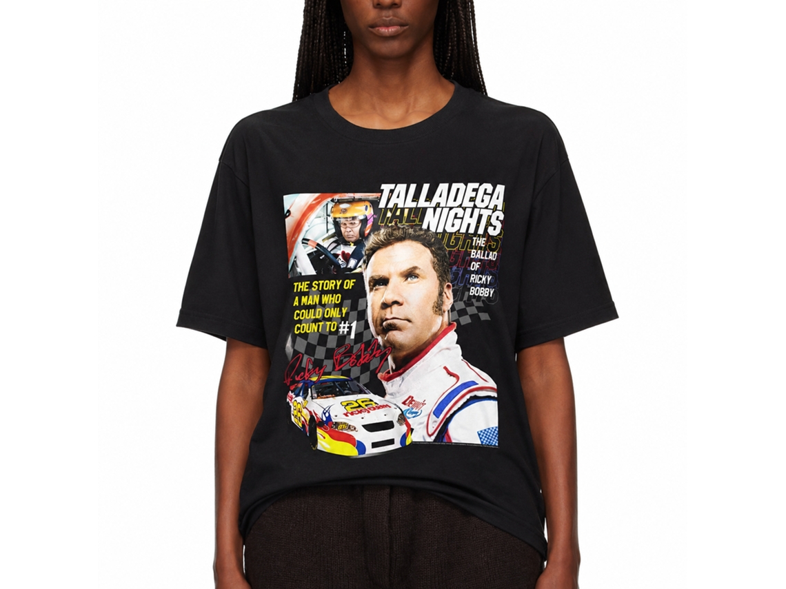 Rockinstone Talladega Nights Movie Collage Black Adult T-shirt Size:m