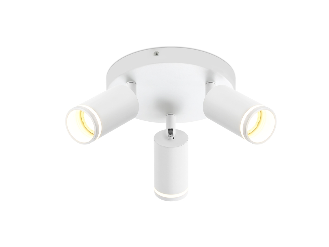 Nettlife Led 3 Chama Para Montagem No Teto - Branco Projetor Giratório Gu10 Para Montagem No Teto Candeeiro De Parede Em Madeira Sem Lâmpada