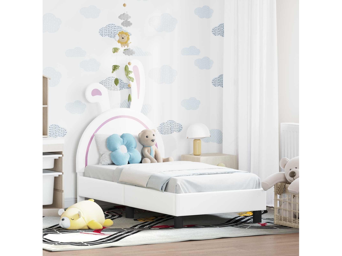 Vidaxl Estrutura De Cama Para Criança Com Cabeceira Branco 70 X 140 Cm