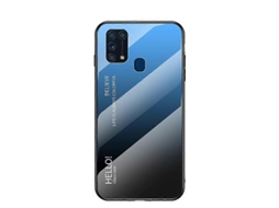 Capa Híbrida De Vidro Temperado Com Gradiente De Cor Pc Tpu Para Samsung Galaxy M31