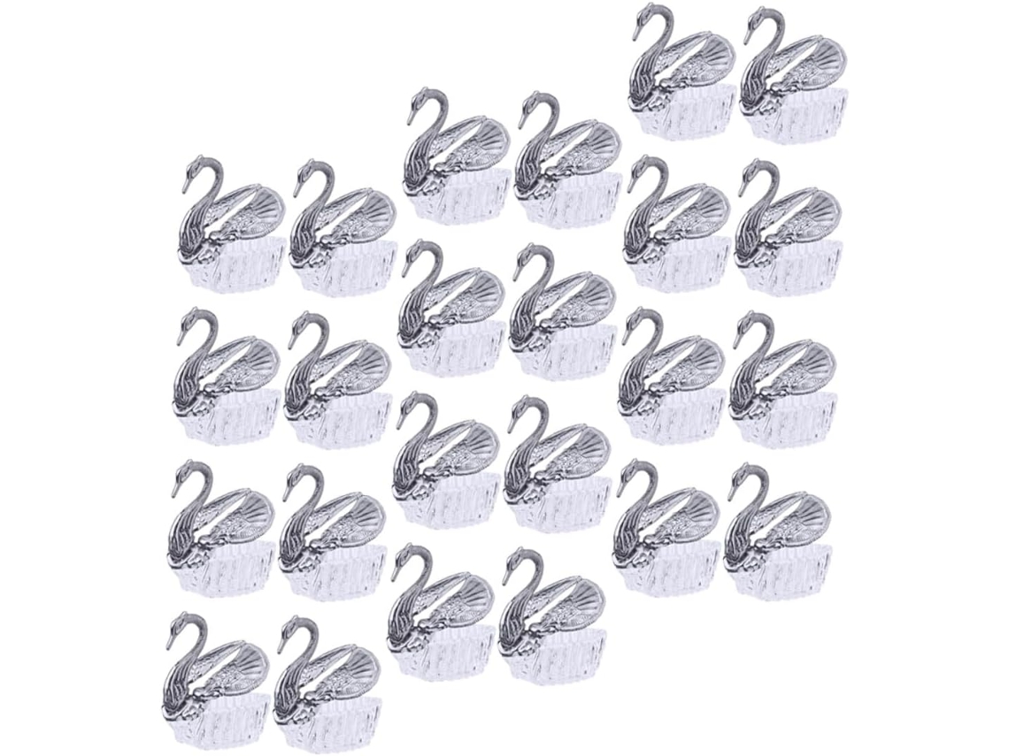 Caixas Para Doces De Casamento, 24 Unidades, Em Estojo Prateado Com Design De Cisne, Armazenamento Prático Para Doces E